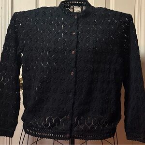 Carol Brent ~ Vintage ~ Sweater ~ Small ~ Black ~ Cardigan